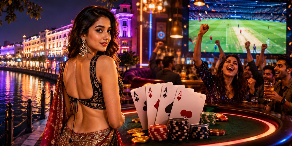IPL night cricket match with fans enjoying mobile betting and bonuses